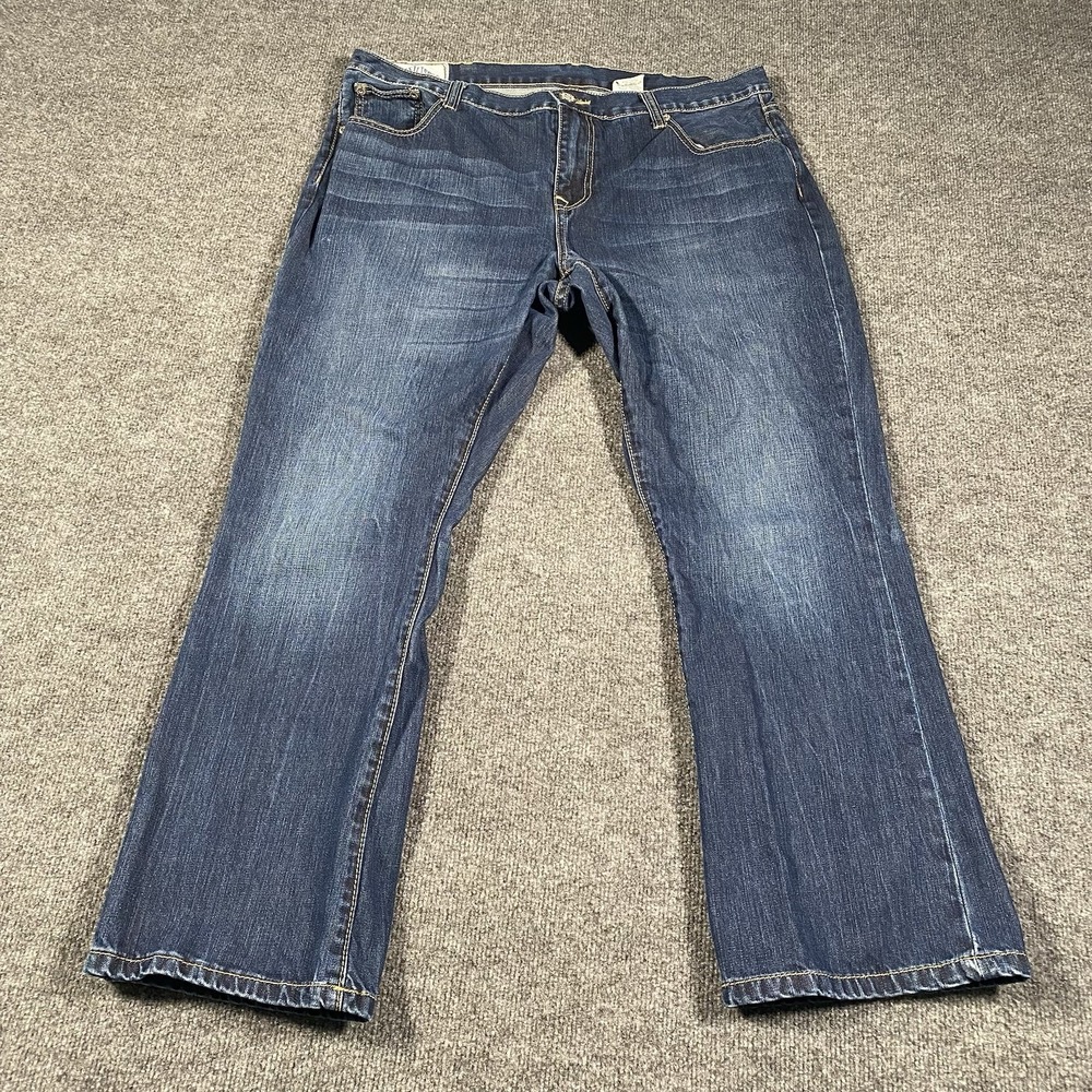 Stetson 1014 Rocker Bootcut Jeans Mens 40x30 Faded Whiskered Cowboy Rancher
